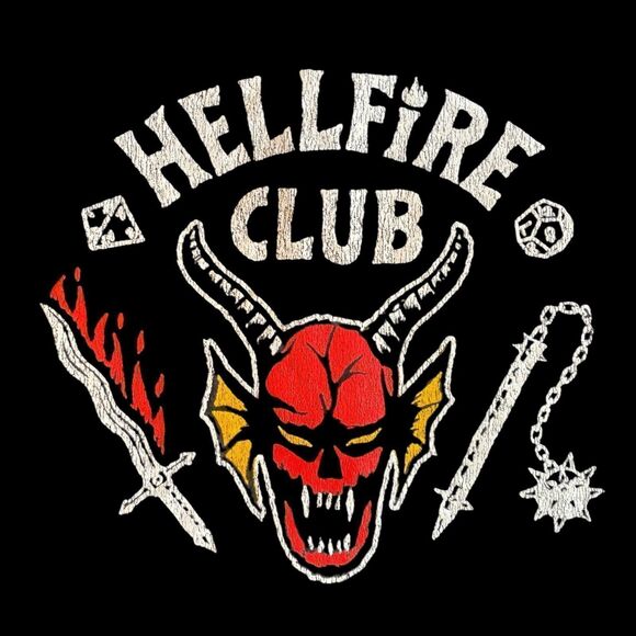 Netflix Stranger Things T-Shirt Men's Size XL Color Black Hellfire Club Graphic - Picture 7 of 12